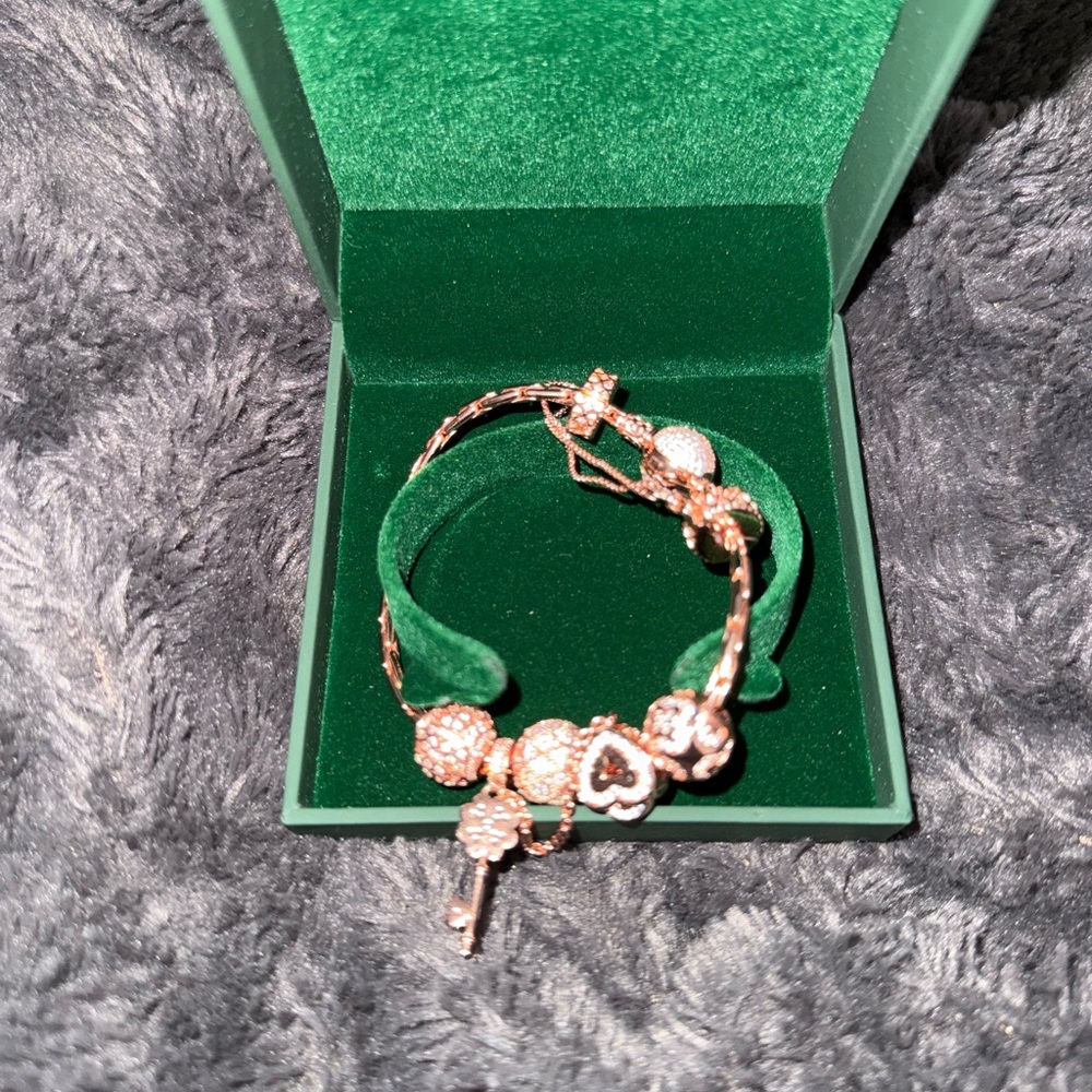 Elegant Rose Gold Charm Bracelet